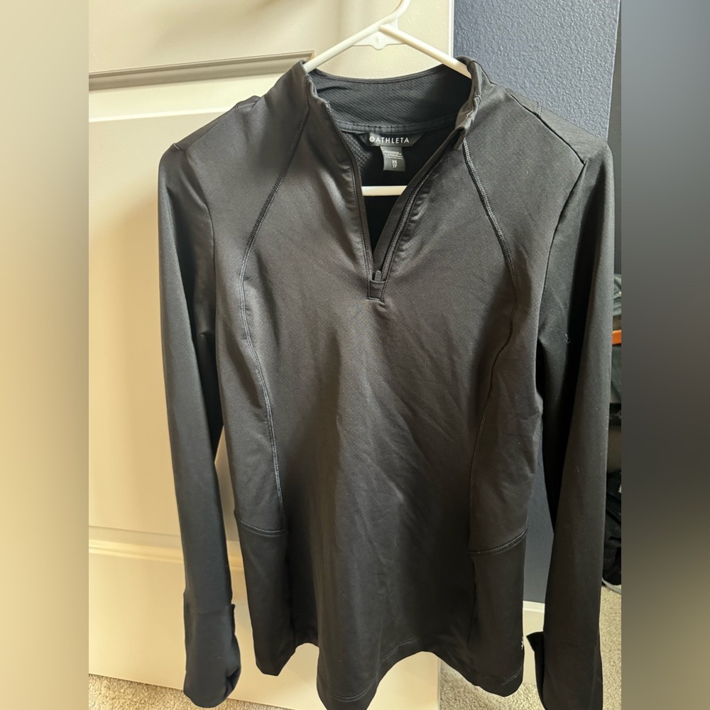 Athleta NWOT Black 1/4 Zip - XS